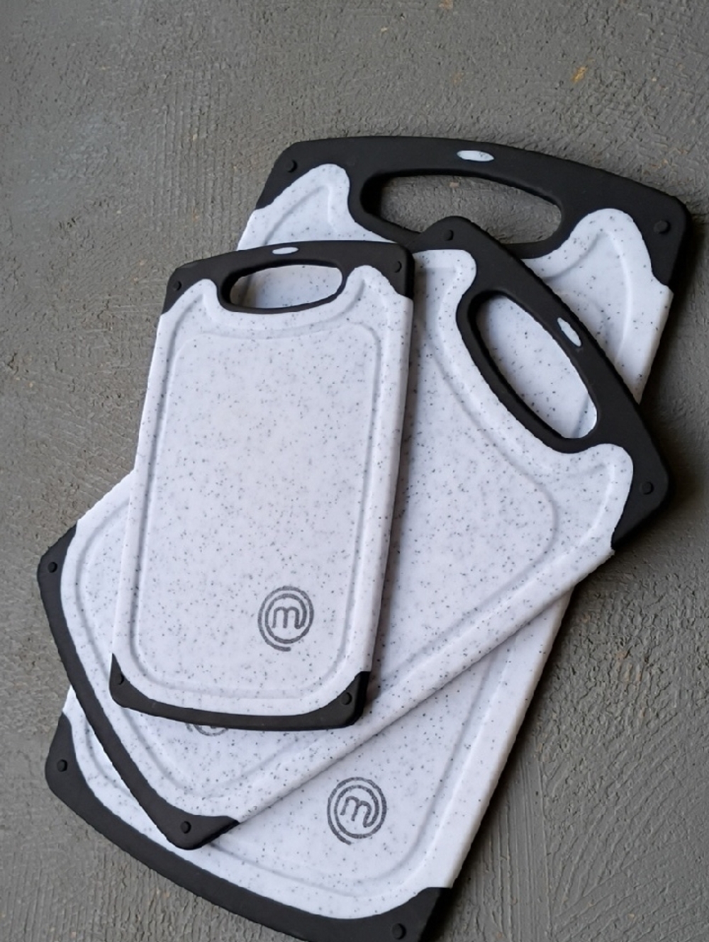 Cutting Board Set Light Gray & Black 3-Pack Cutting Board Set